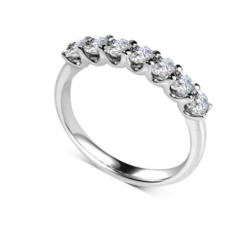 0.25 SI/G-H 7 Stone Round Diamond Half Eternity Ring W