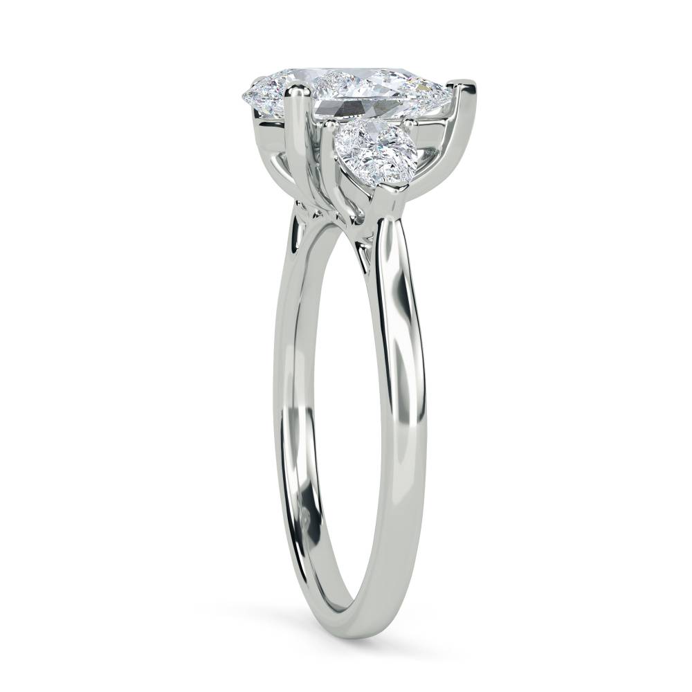 DHTRI3004 Elegant Pear Diamond Trilogy Ring W